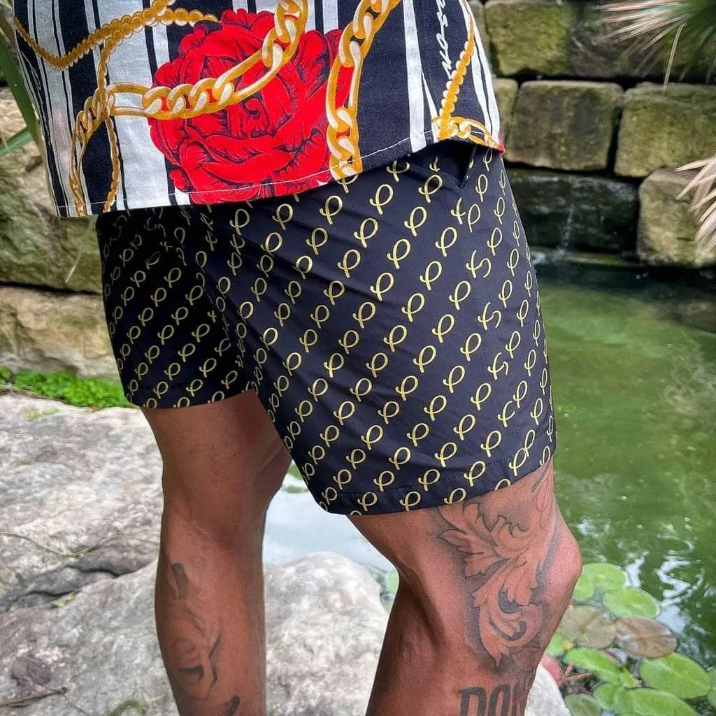 P Logo Swim Shorts Black