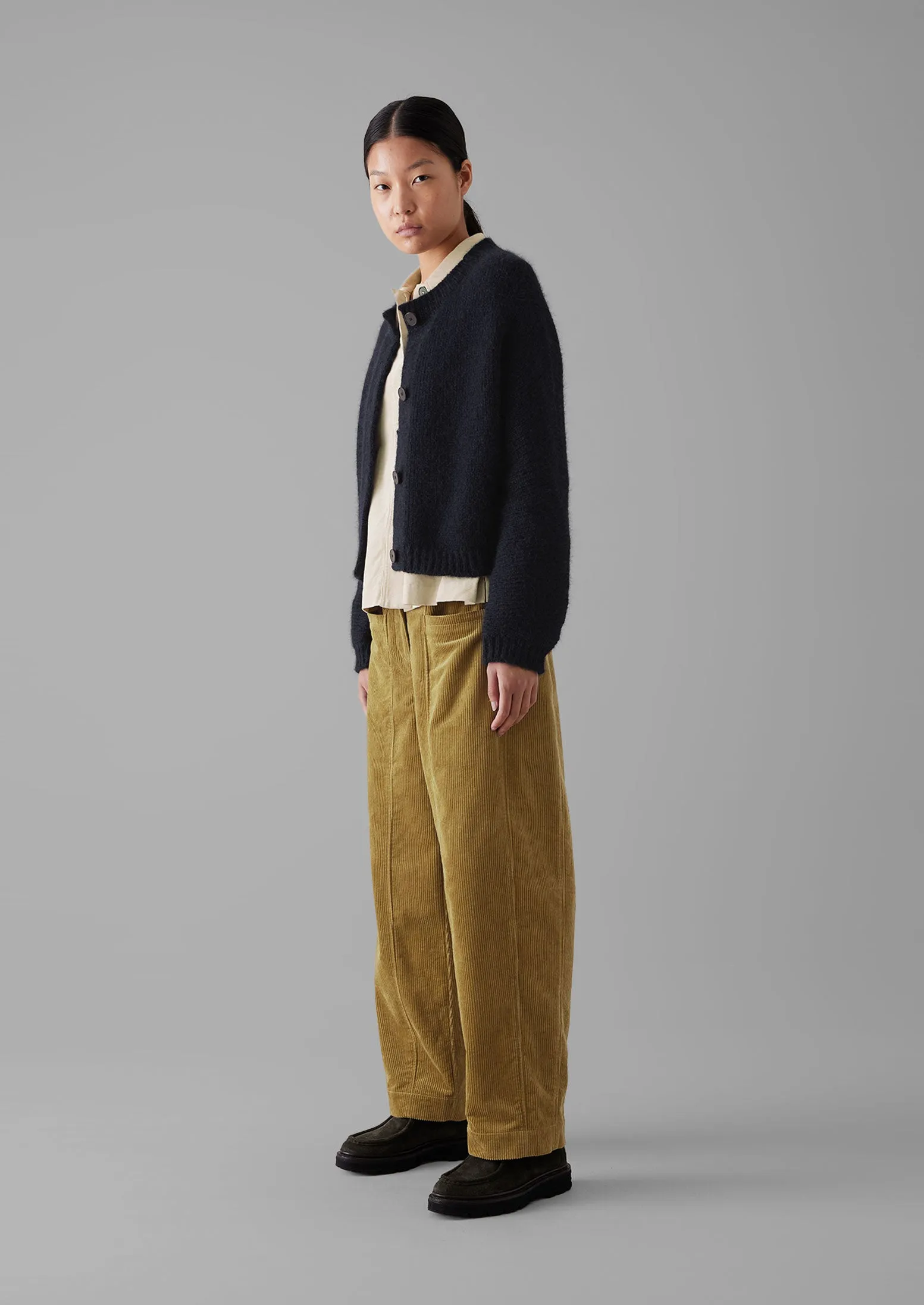 Panelled Organic Cord Trousers | Golden Sand