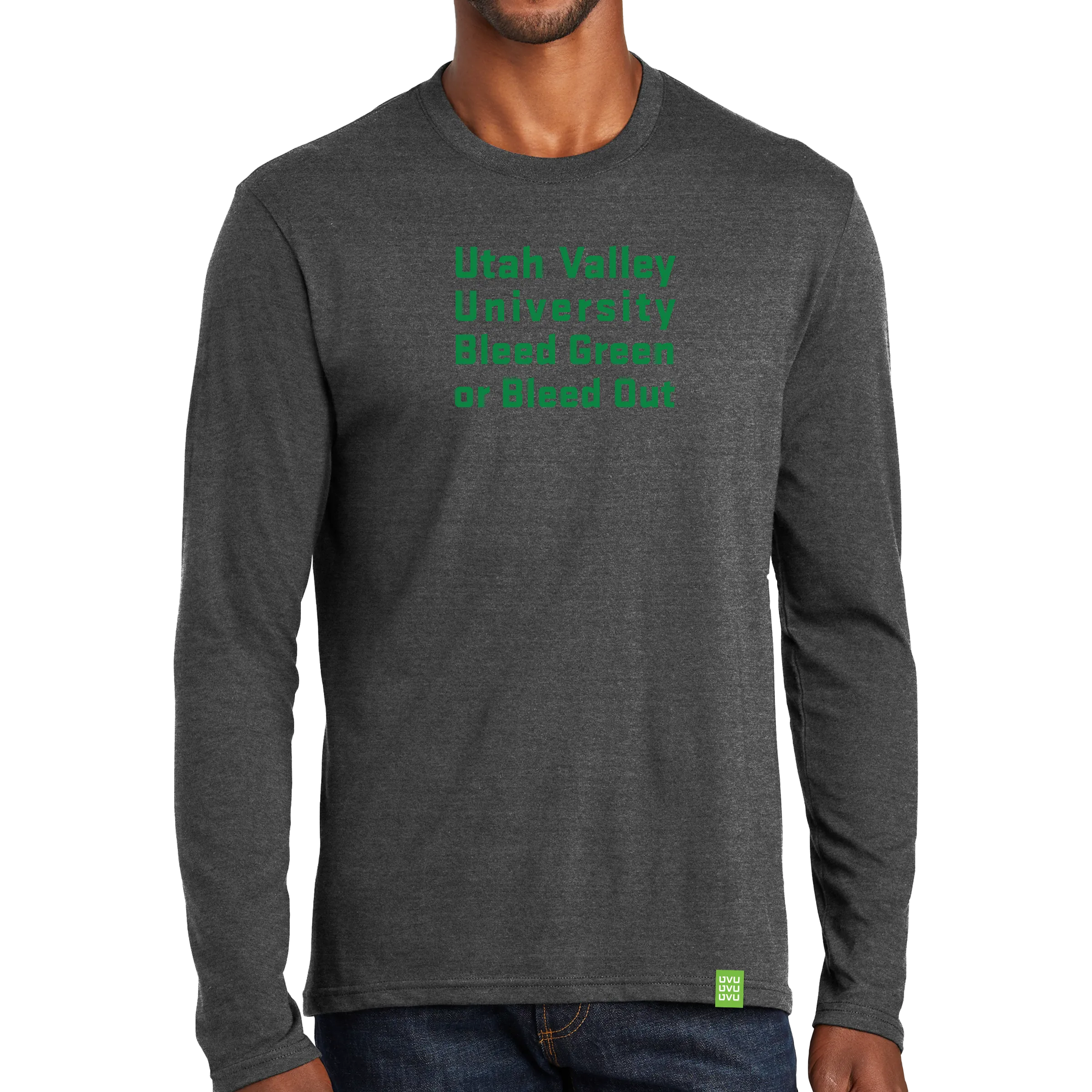 Port & Company Long Sleeve Fan Favorite Blend Tee- Bleed Green