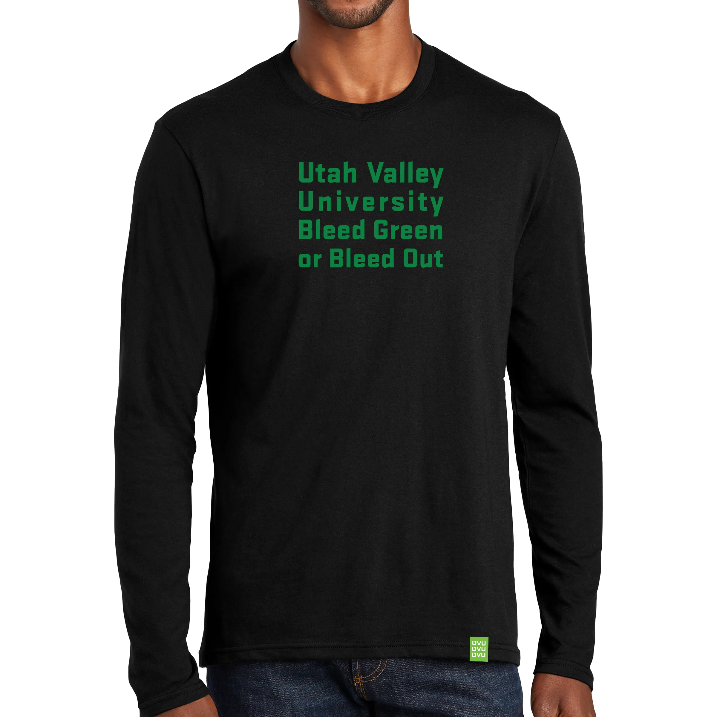 Port & Company Long Sleeve Fan Favorite Blend Tee- Bleed Green