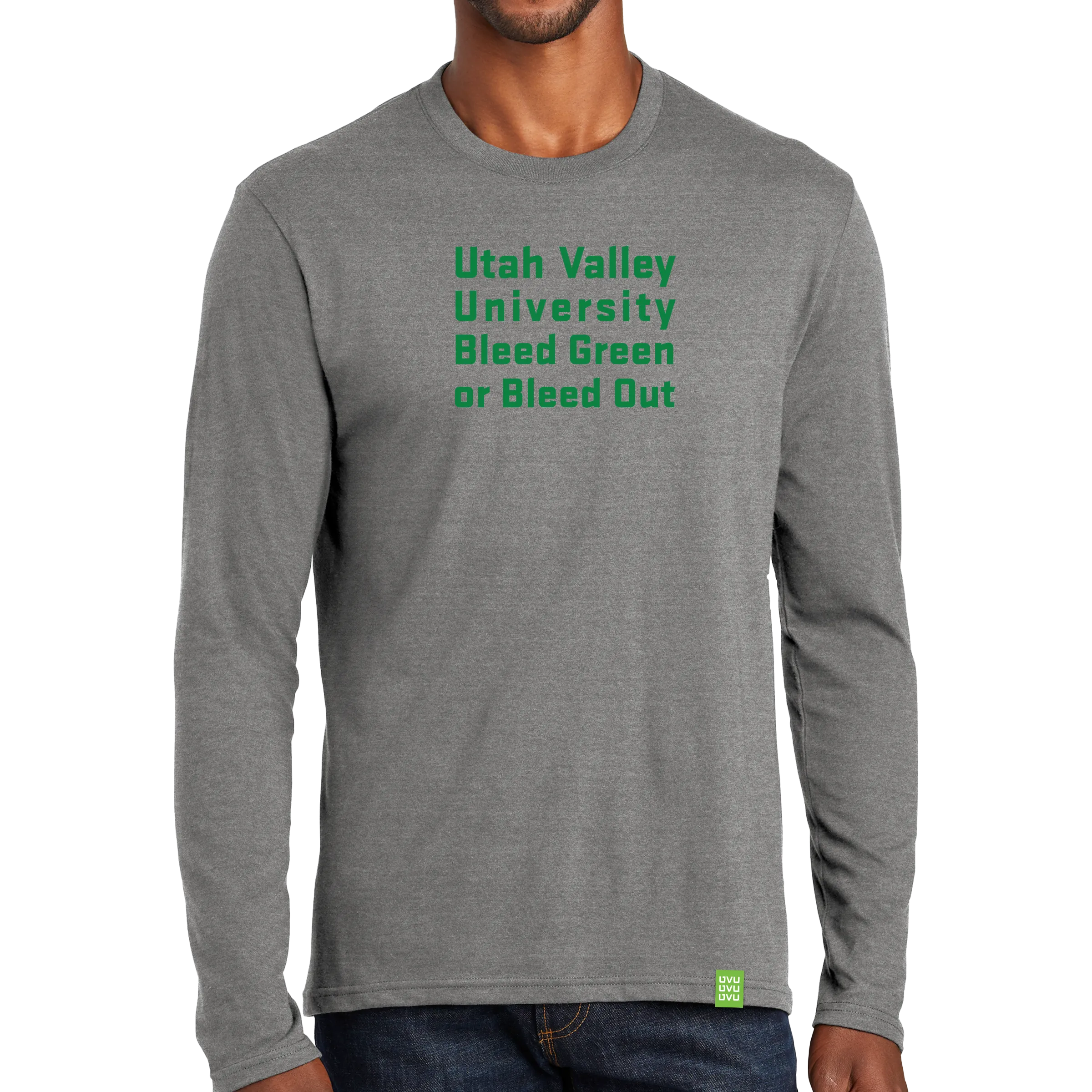 Port & Company Long Sleeve Fan Favorite Blend Tee- Bleed Green