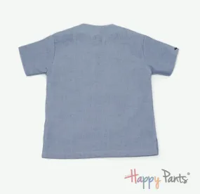 Powder Blue Kids Resort Cotton Shirt