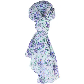 Printed Modal Cashmere Scarf in Wild Iris Meadow