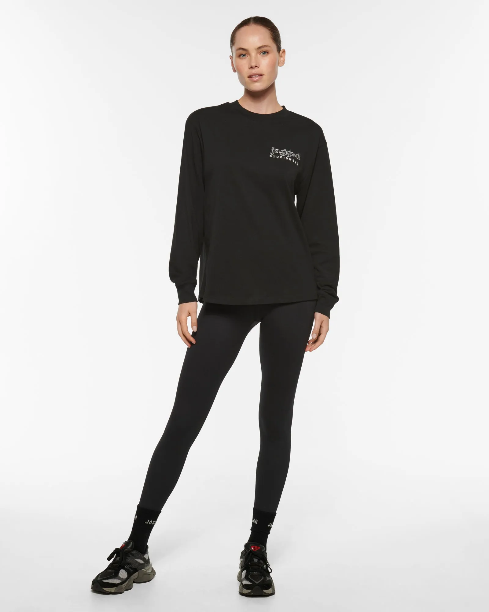 ROSEBOWL OVERSIZED LONG SLEEVE TEE BLACK