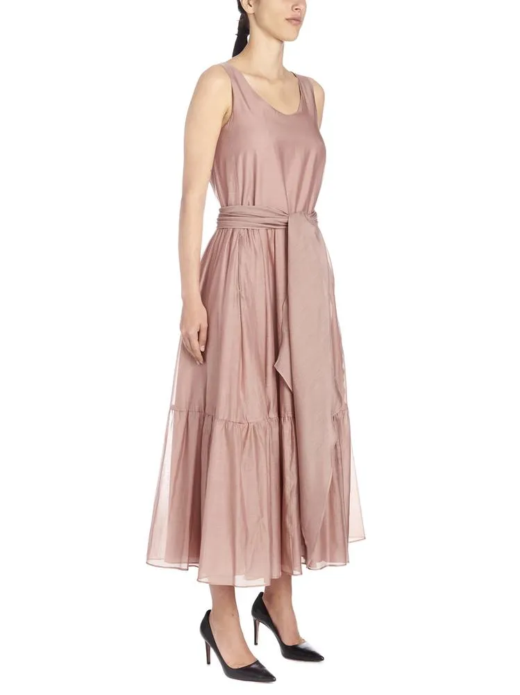 'S Max Mara Manche Belted Ruffle Dress