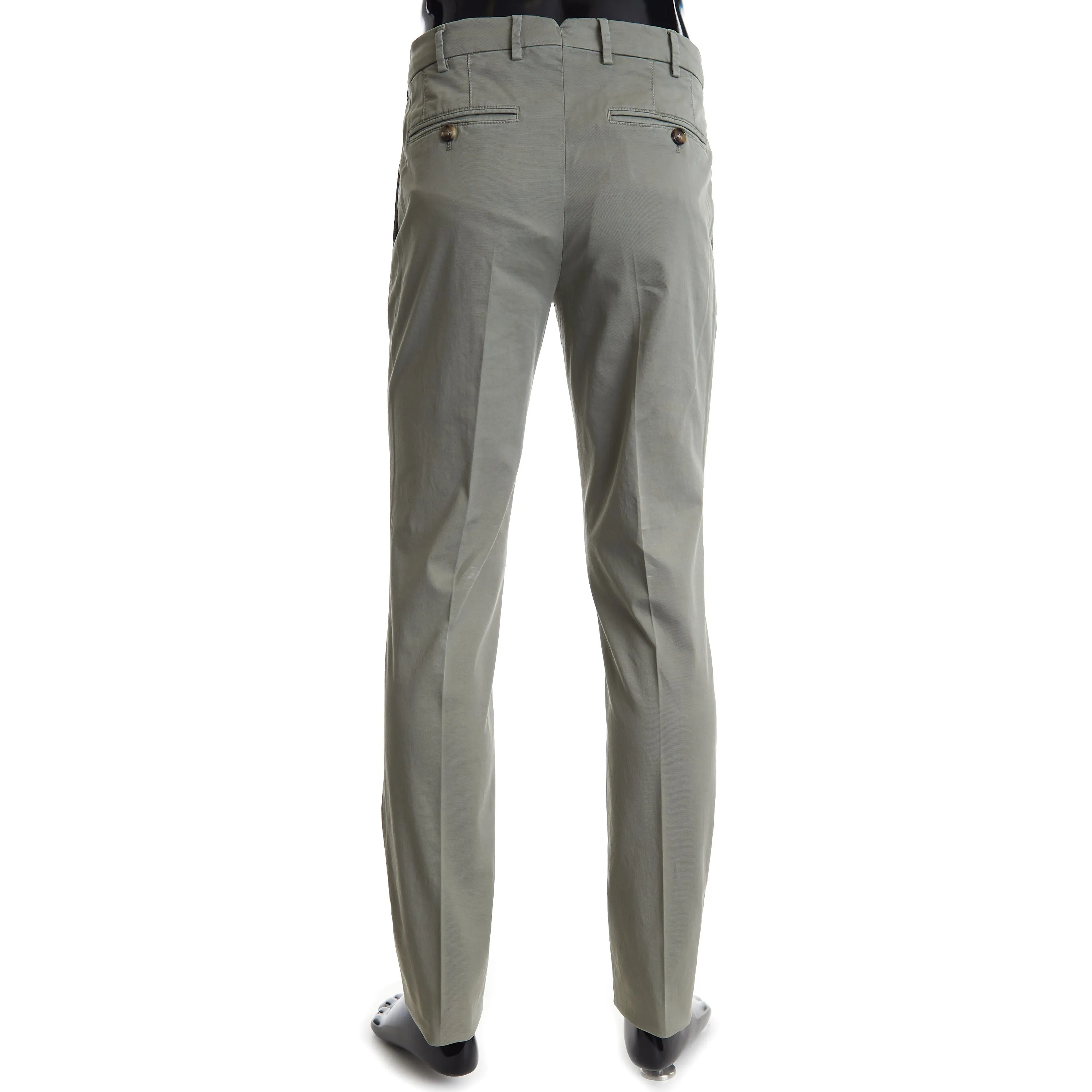 Sage Green Italian Fit Trousers / Pants - Pima Comfort Cotton Gabardine