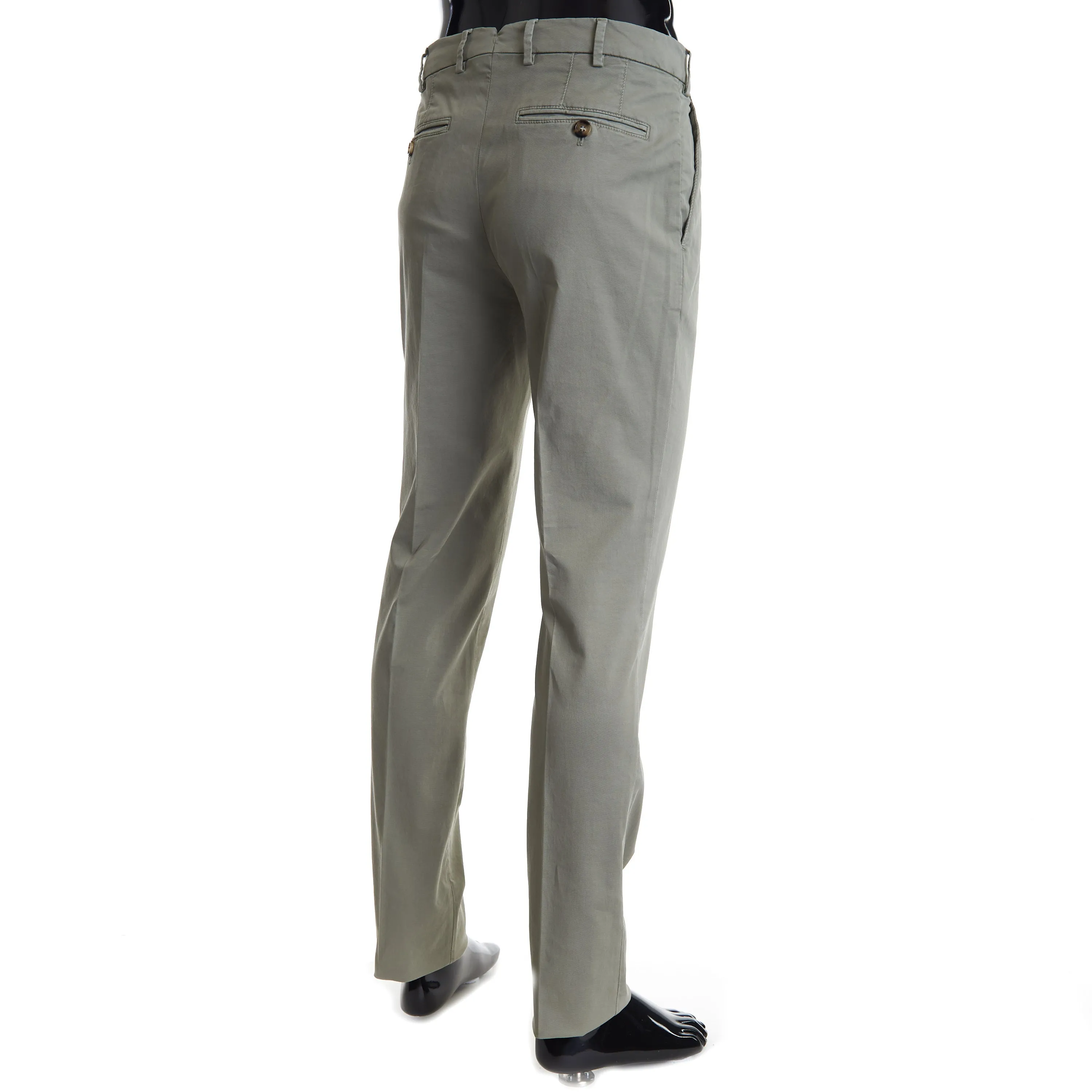 Sage Green Italian Fit Trousers / Pants - Pima Comfort Cotton Gabardine