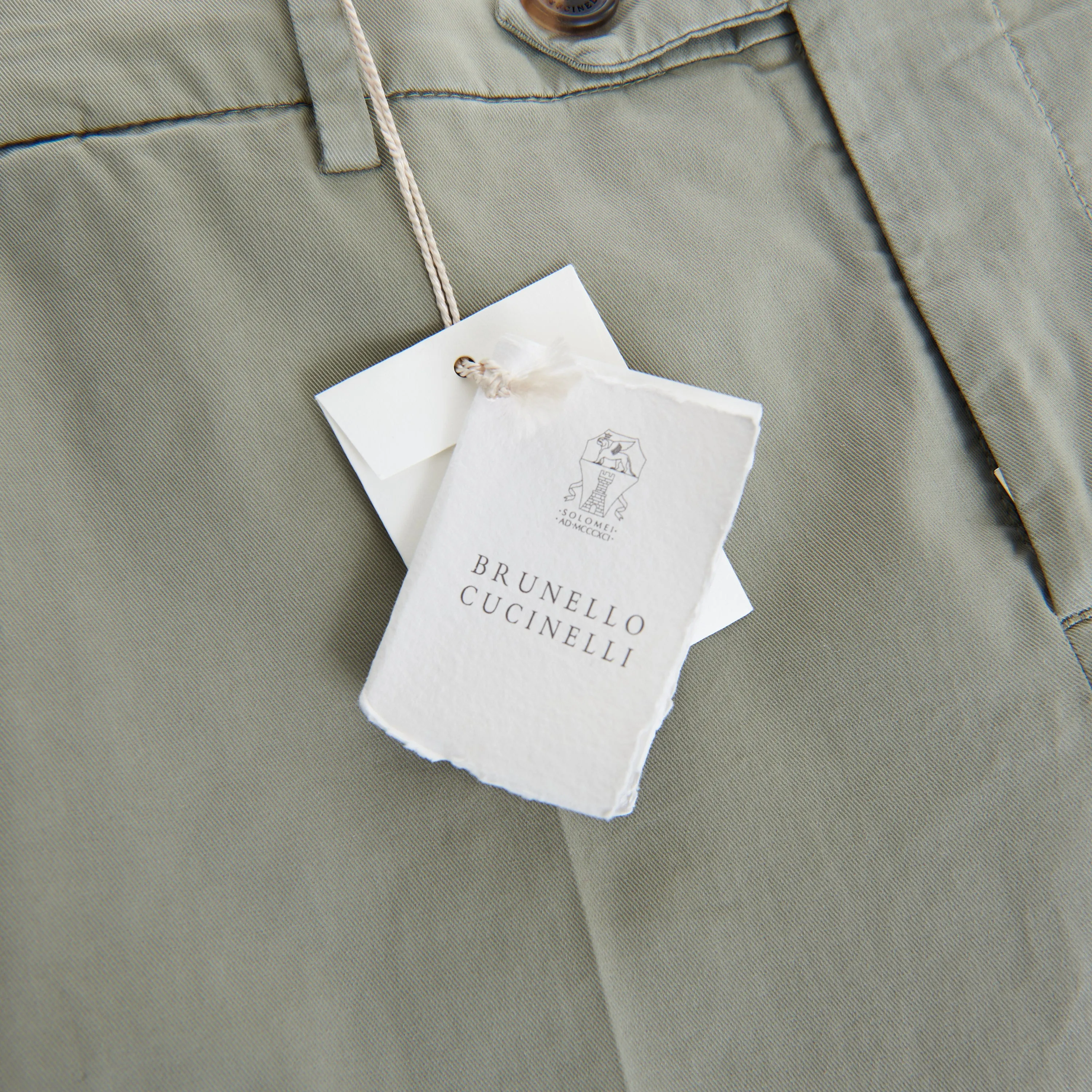 Sage Green Italian Fit Trousers / Pants - Pima Comfort Cotton Gabardine