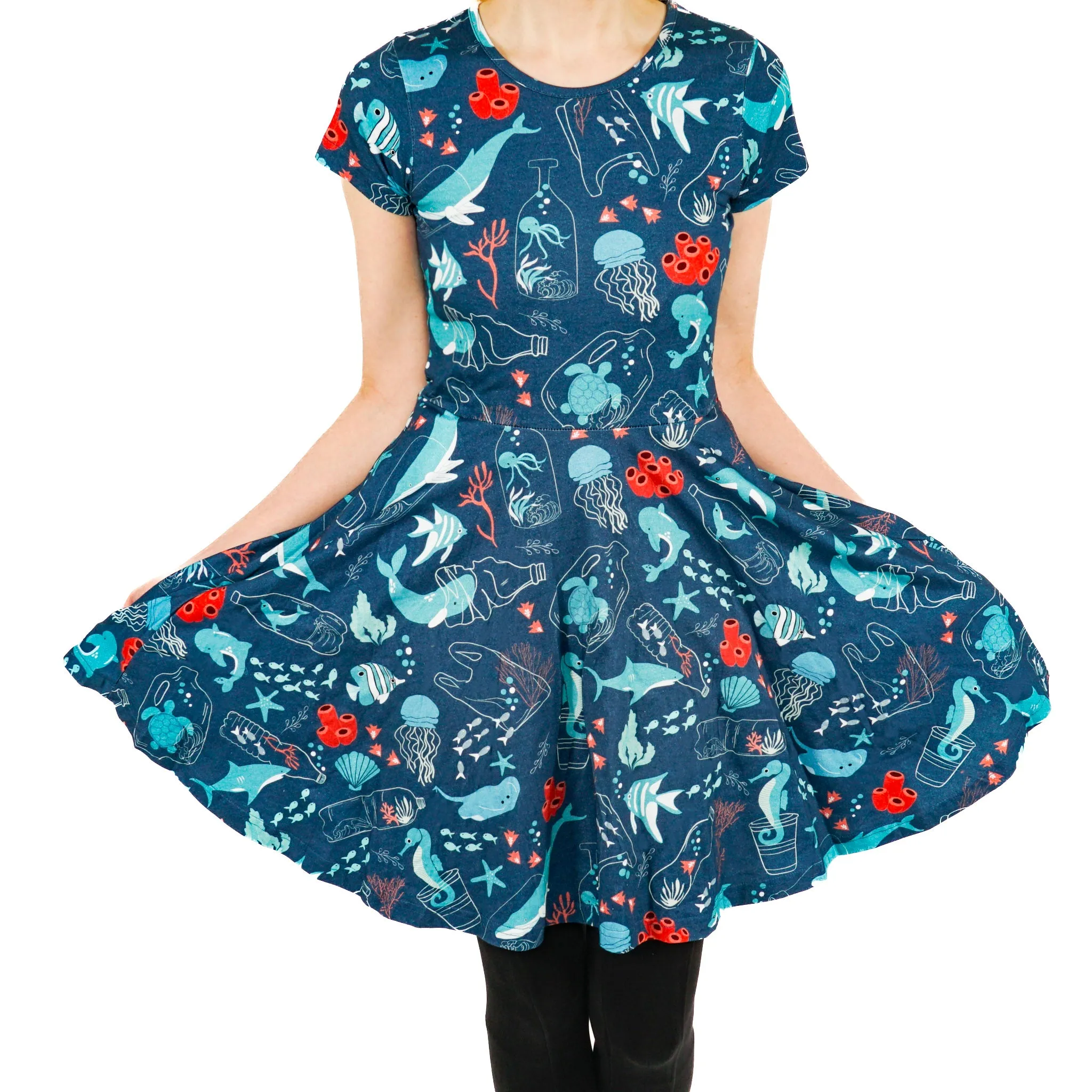 Save the Ocean Kids 3/4th Twirl Dress