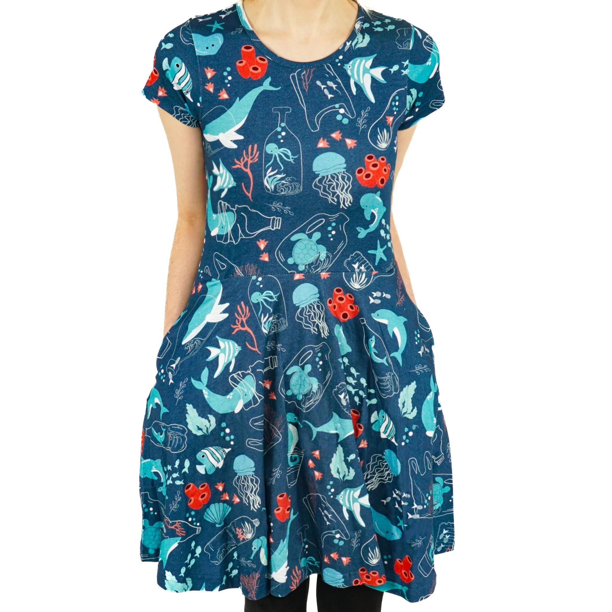 Save the Ocean Kids 3/4th Twirl Dress