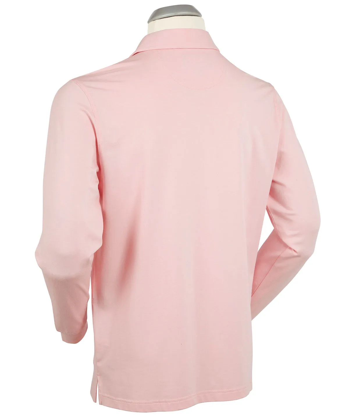 Signature Liquid Cotton Spread Collar Long-Sleeve Polo