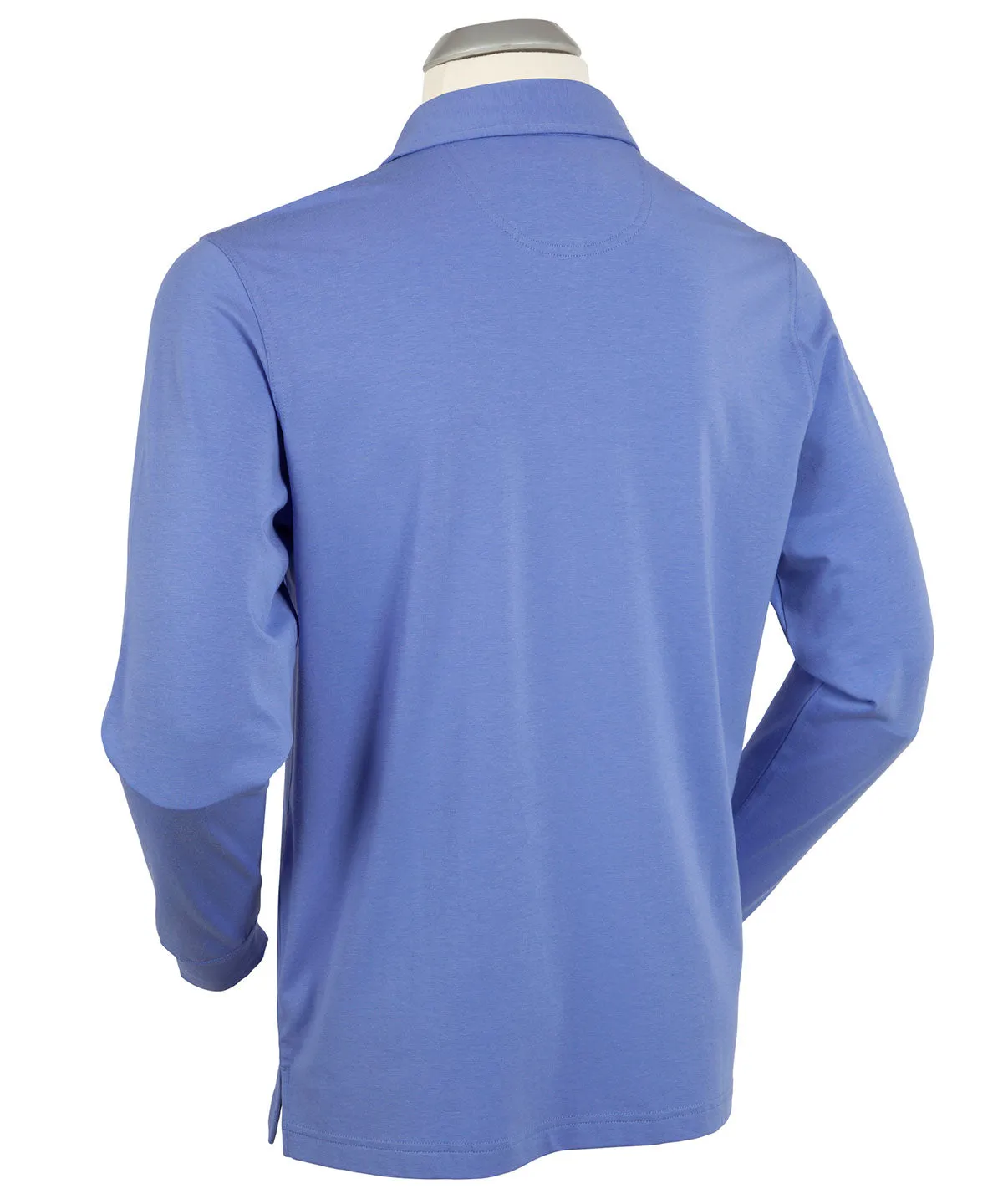 Signature Liquid Cotton Spread Collar Long-Sleeve Polo