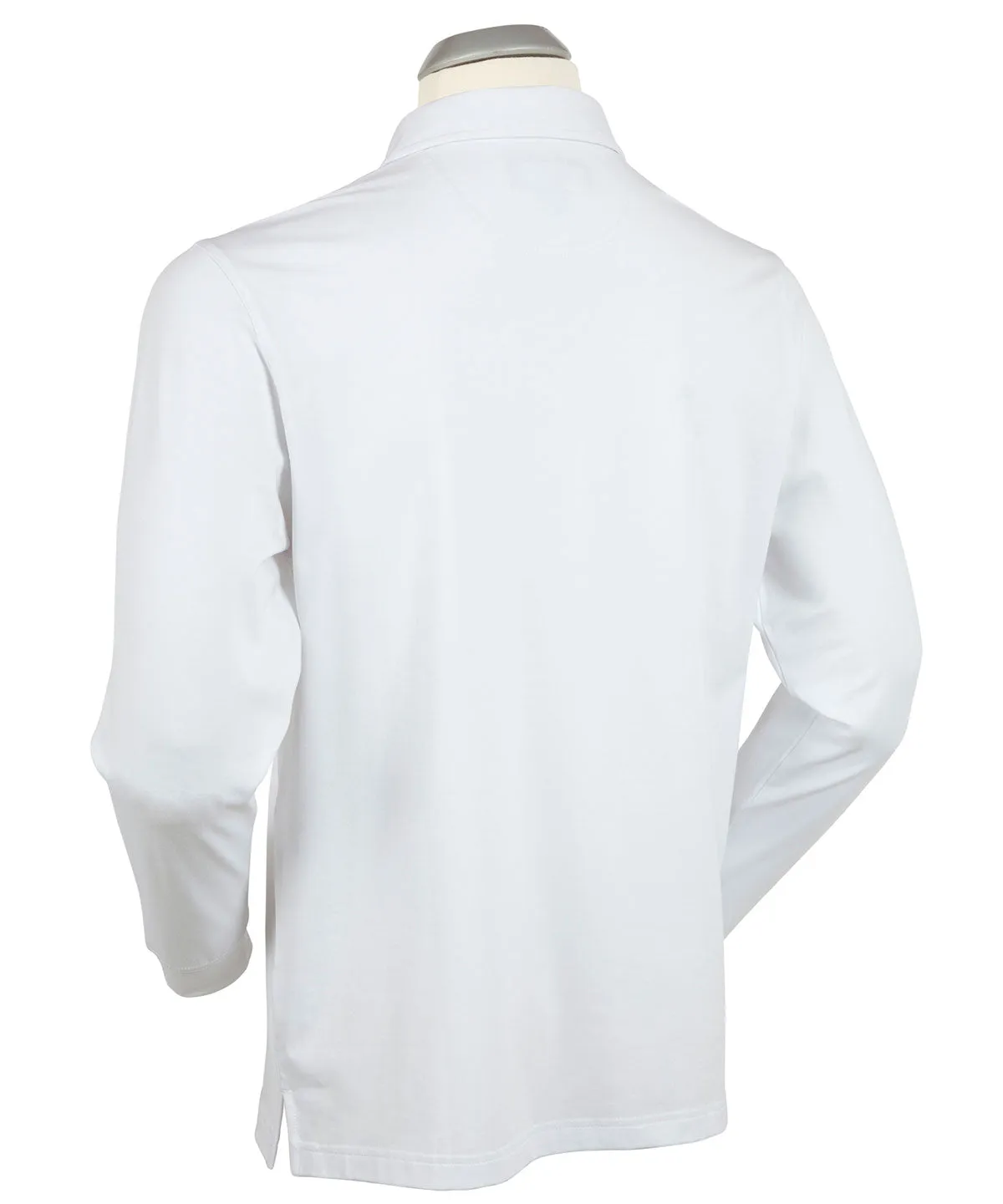 Signature Liquid Cotton Spread Collar Long-Sleeve Polo