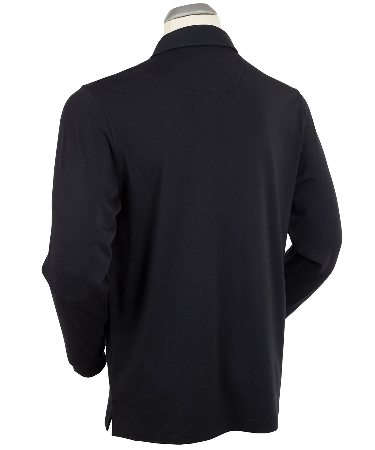 Signature Liquid Cotton Spread Collar Long-Sleeve Polo