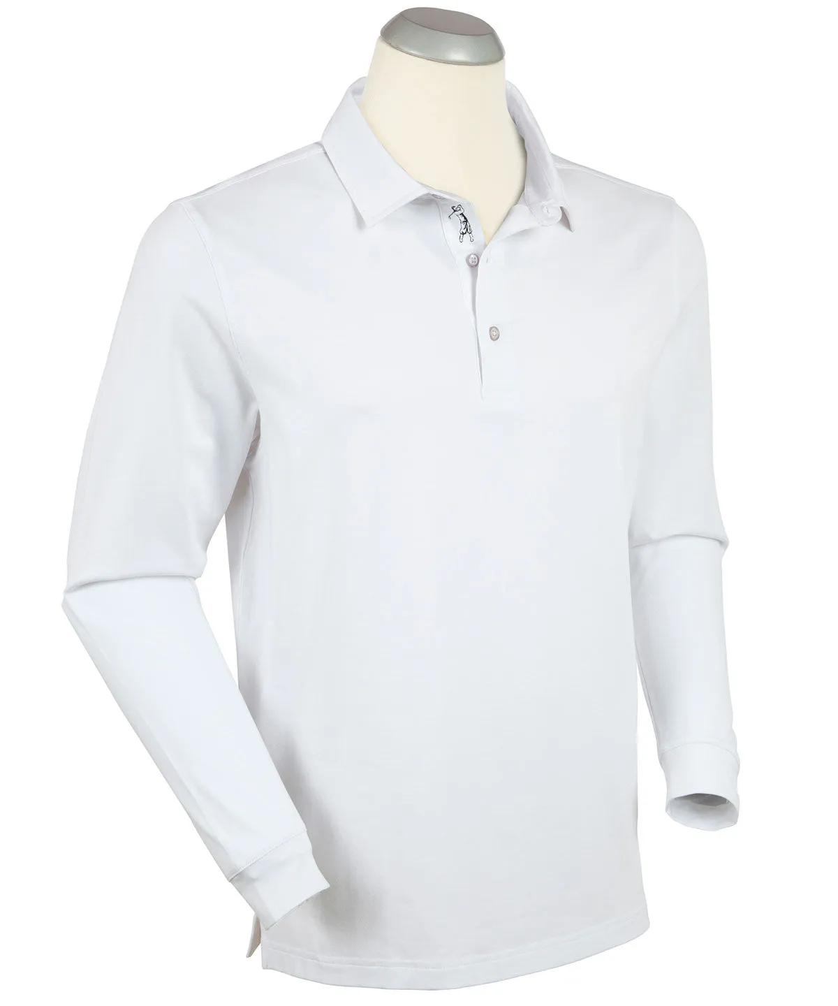 Signature Liquid Cotton Spread Collar Long-Sleeve Polo