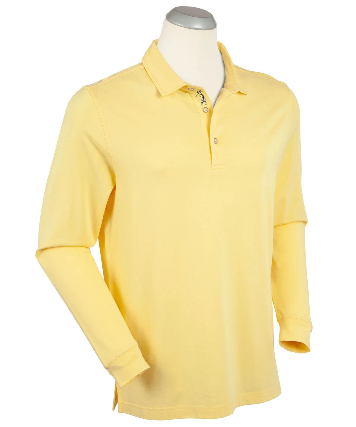 Signature Liquid Cotton Spread Collar Long-Sleeve Polo