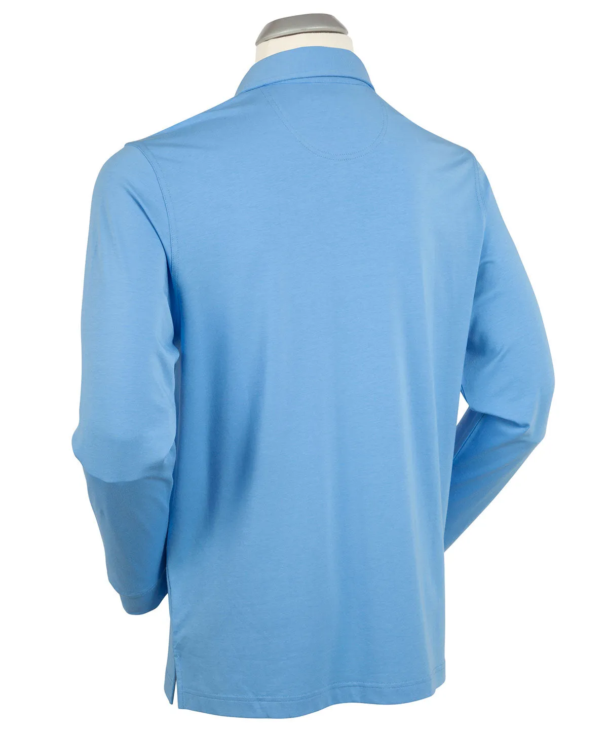 Signature Liquid Cotton Spread Collar Long-Sleeve Polo