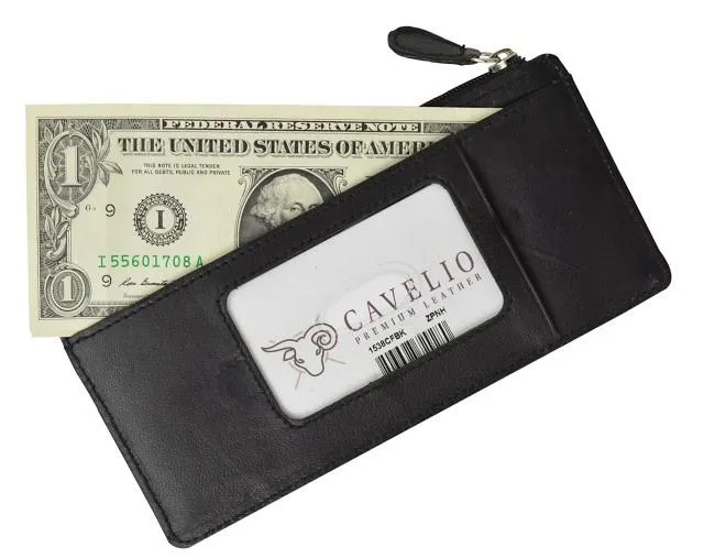 Slim Genuine Leather Credit Card Wallet Unisex / Assorted Colors