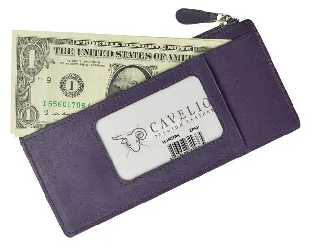 Slim Genuine Leather Credit Card Wallet Unisex / Assorted Colors