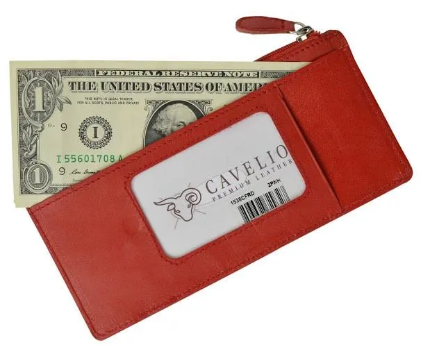 Slim Genuine Leather Credit Card Wallet Unisex / Assorted Colors