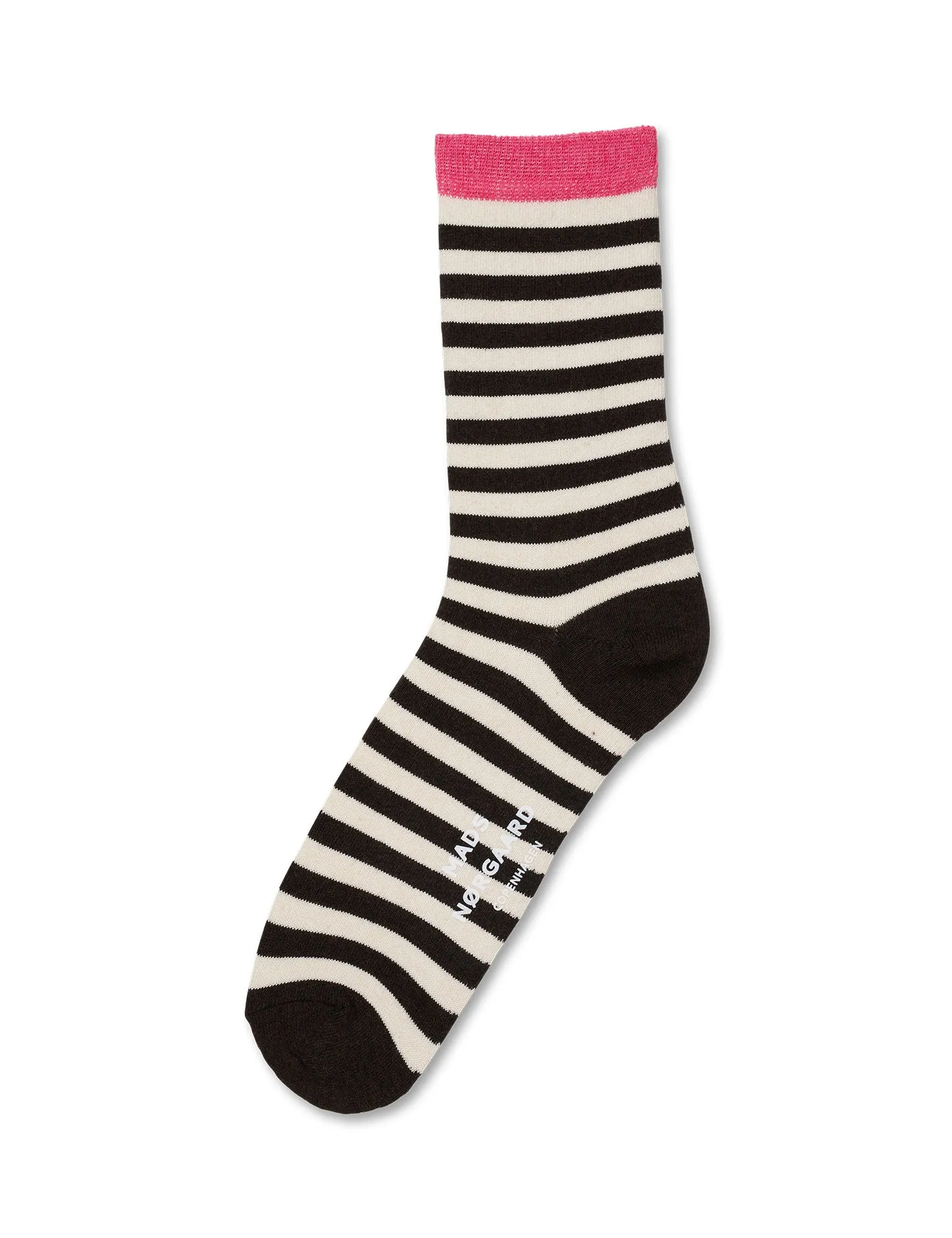 Sock Pair Ana Mix, Black Coffee Stripe/Blue Dot