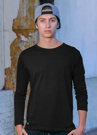 Solid Men Full Sleeve T-Shirt - Black