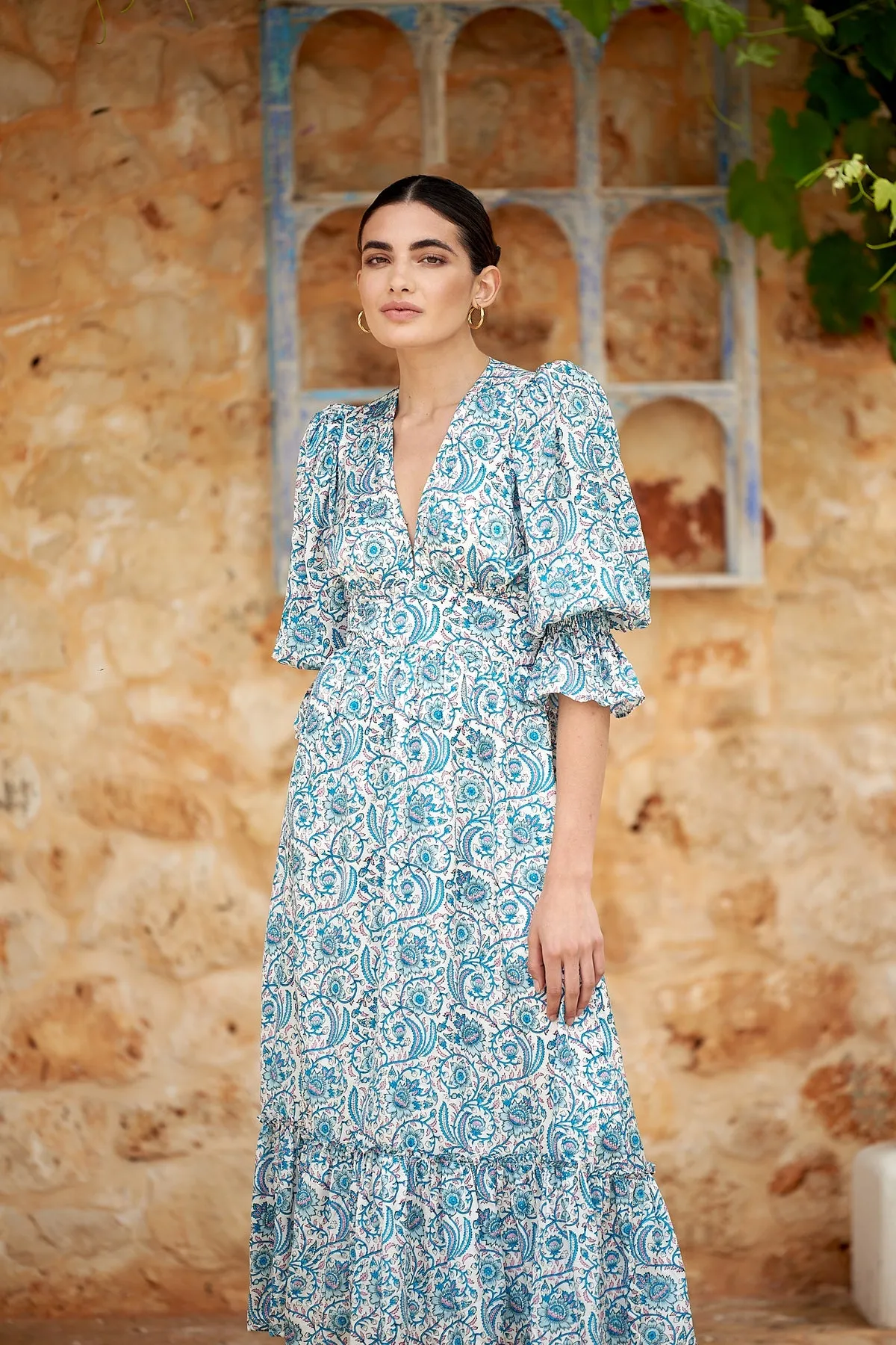 Sophia Midi Dress - Aquamarine