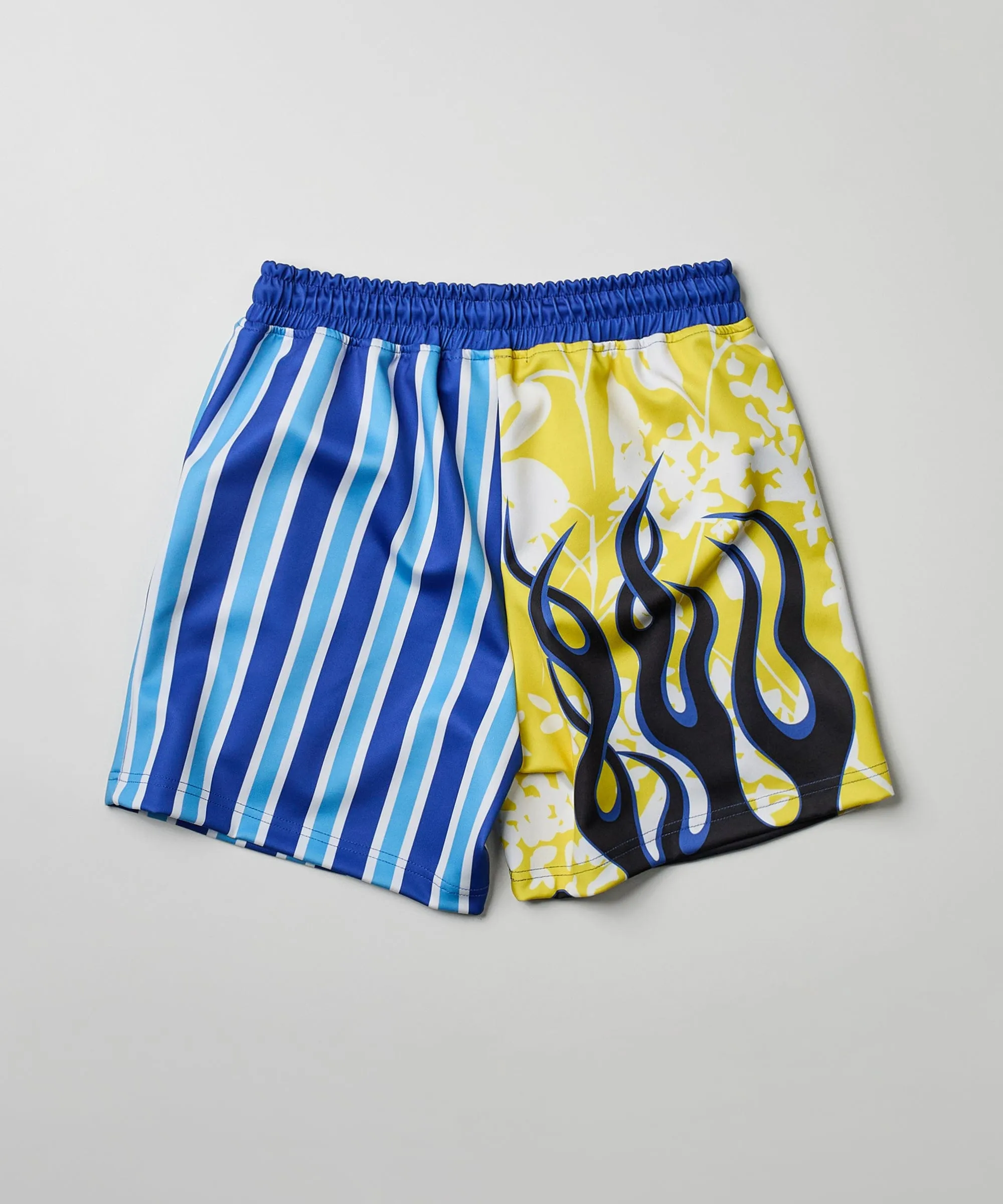 Stripes And Flames Shorts - Blue