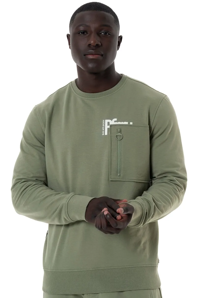 Sweat Top With Cargo Pocket _ 146522 _ Fatigue