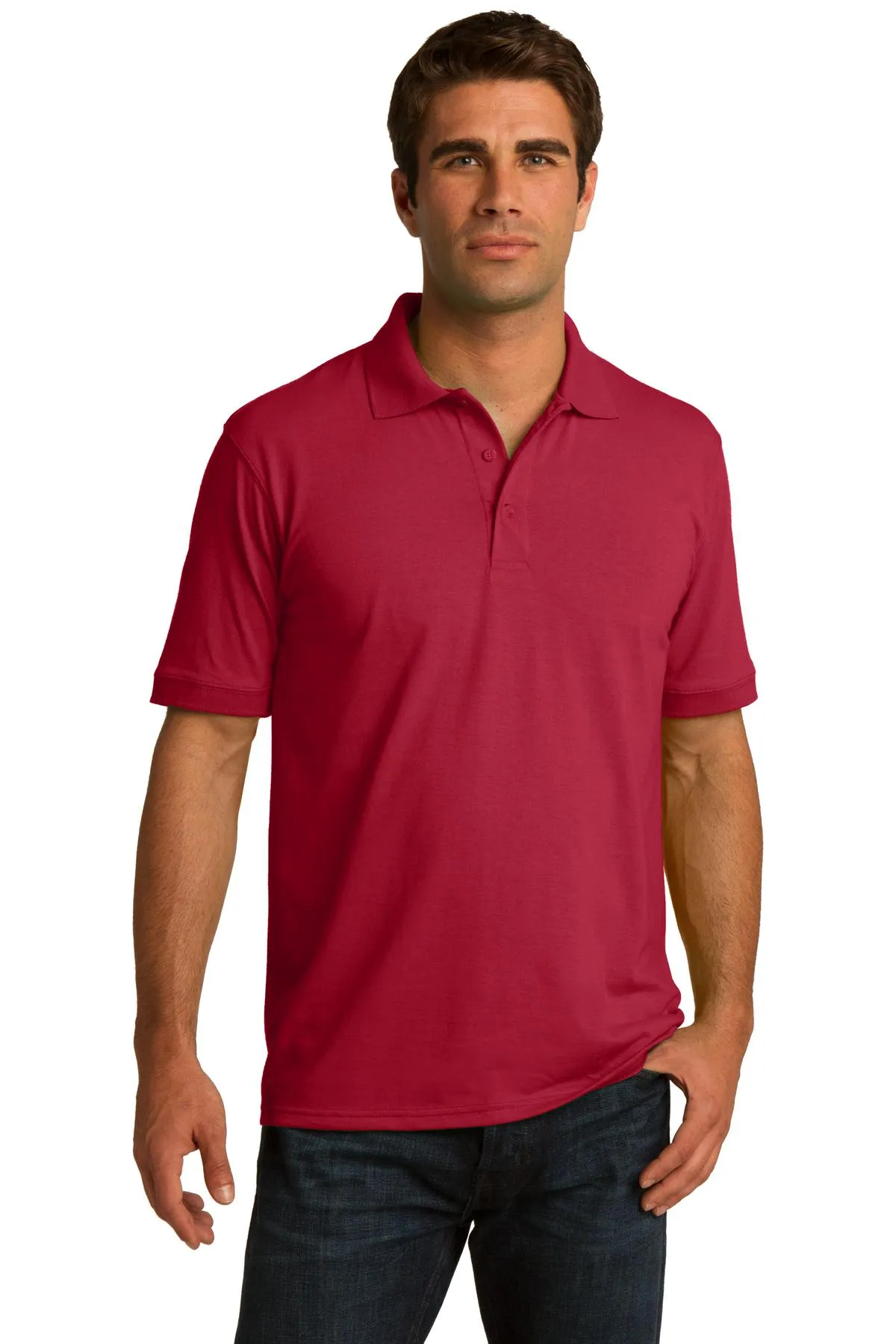 Team Elmer's Embroidered Mens Core Blend Jersey Knit Polo