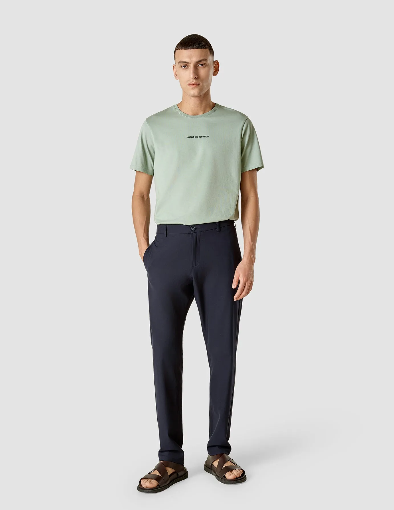 Tech Linen Elastic Pants Midnight Blue