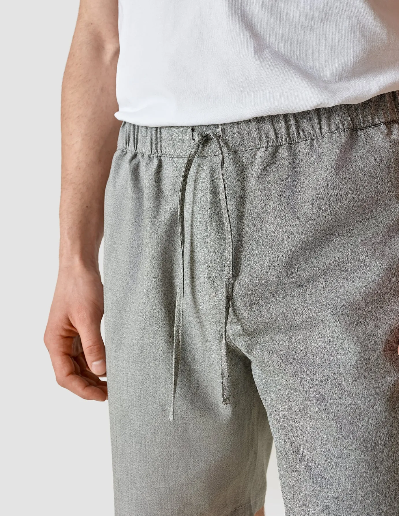 Tech Linen Elastic Shorts Charcoal