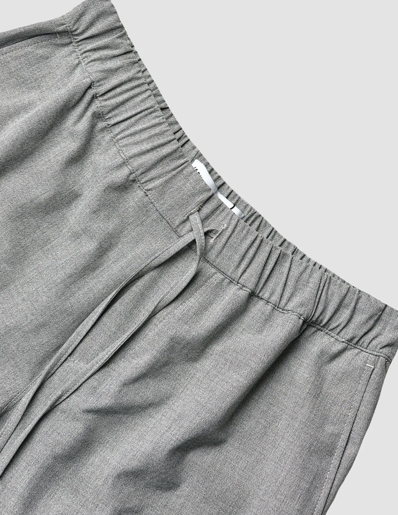 Tech Linen Elastic Shorts Charcoal