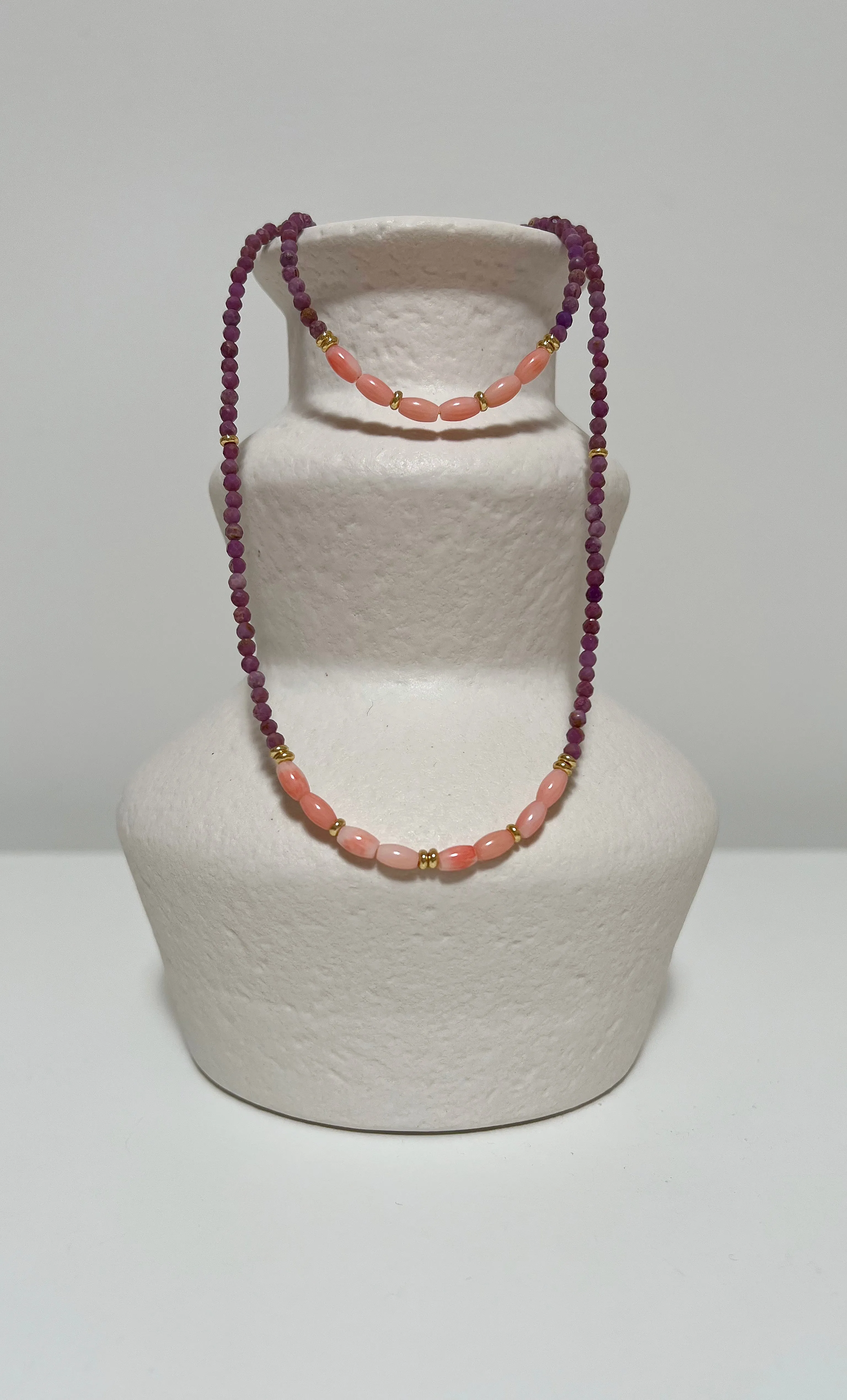 The Tunik Madre Coral & Lepidolite Necklace