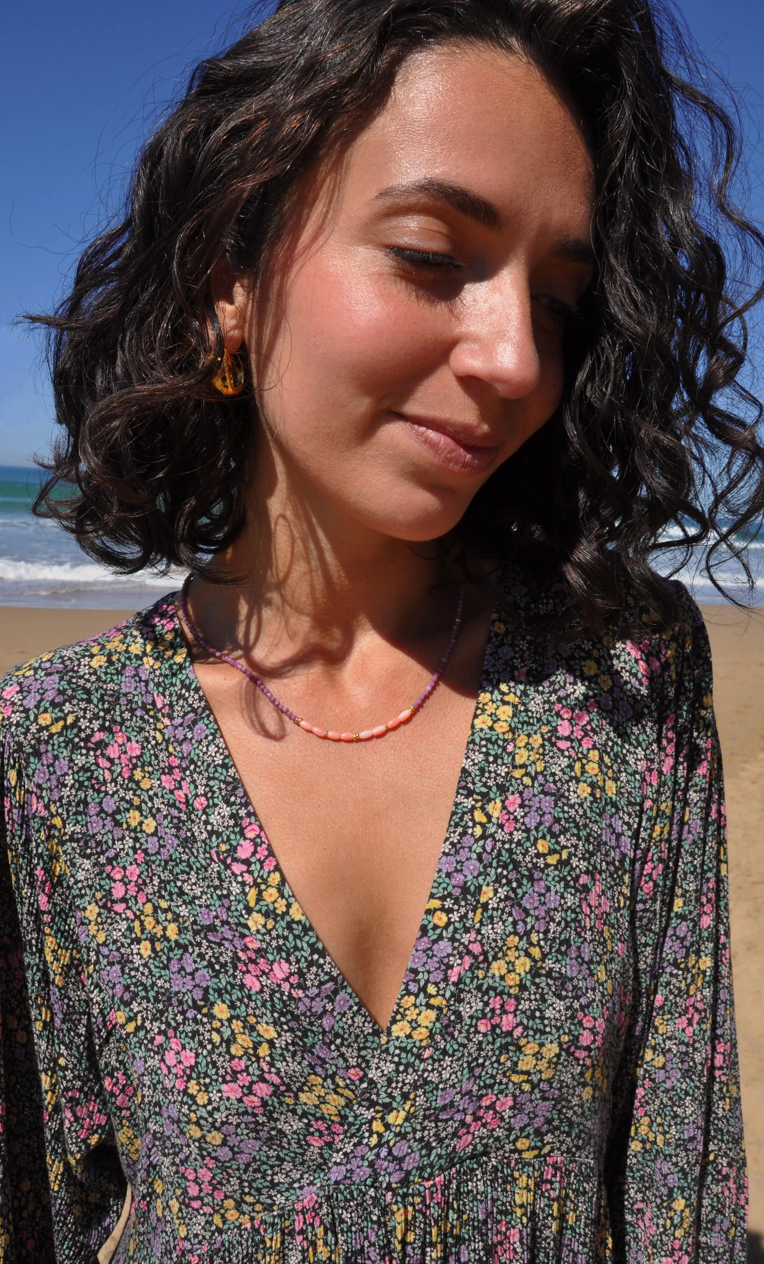 The Tunik Madre Coral & Lepidolite Necklace