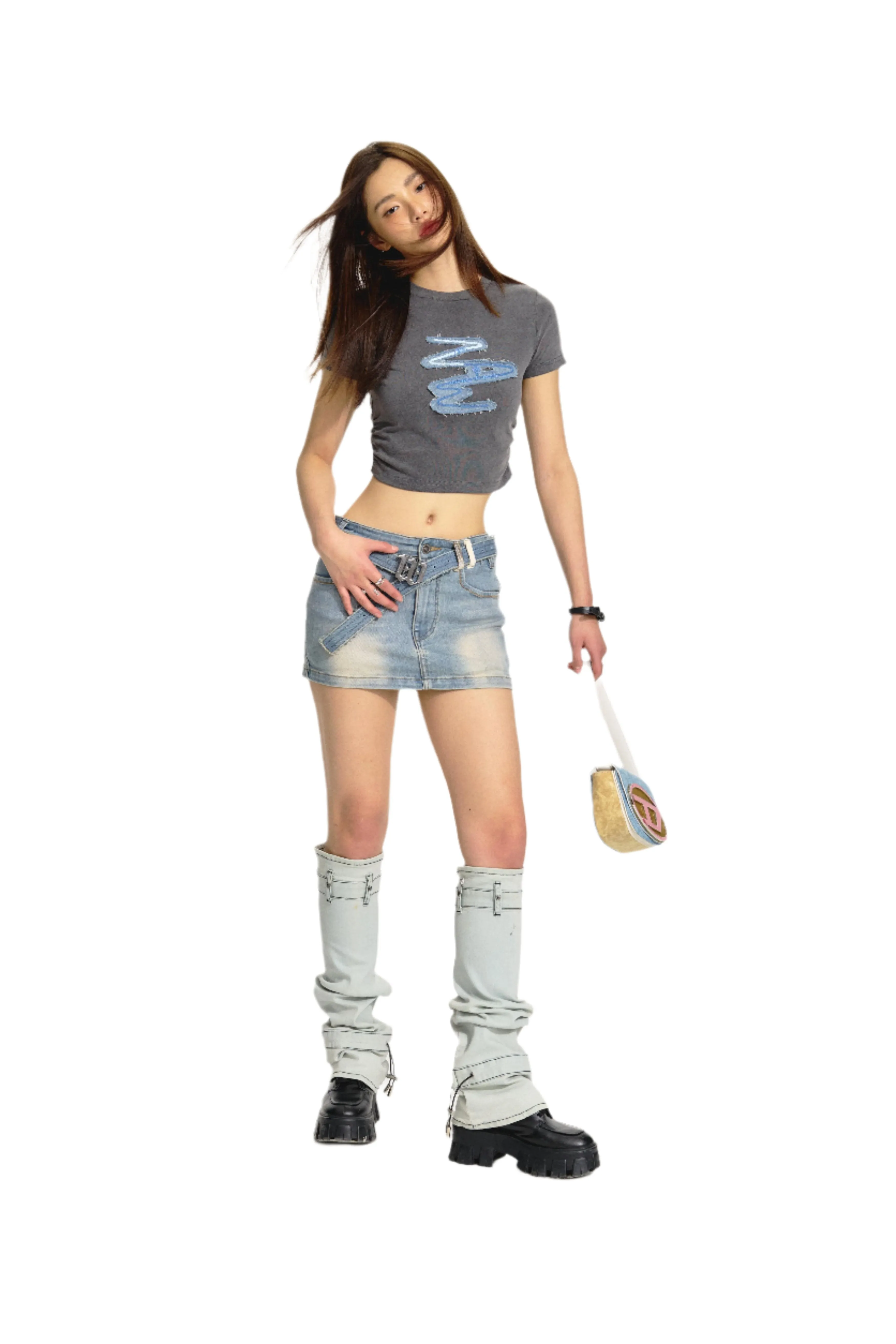 Trace High Waist Denim Skirt