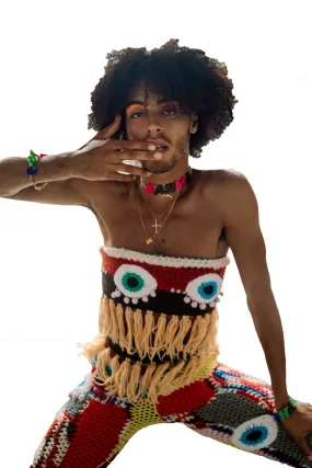 Trippy Crochet Boobie Eye Tube Top