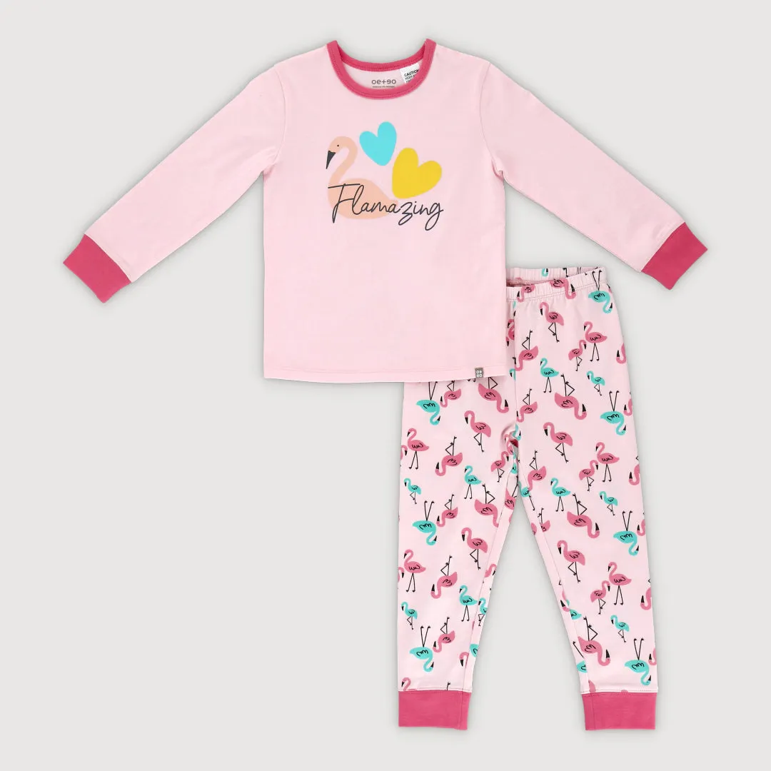 Tropical Land Toddler Jammies Set (Light Pink)