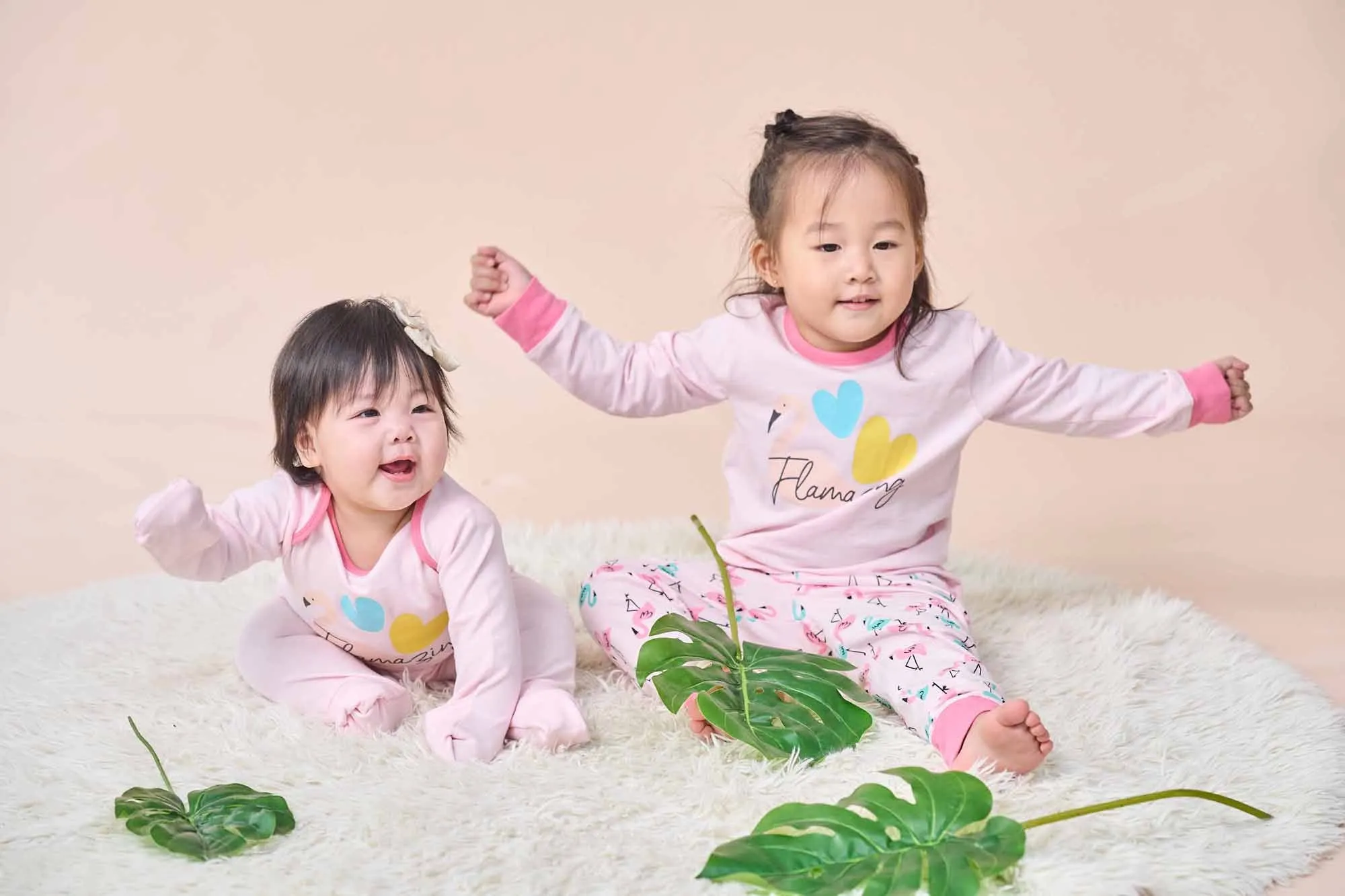 Tropical Land Toddler Jammies Set (Light Pink)