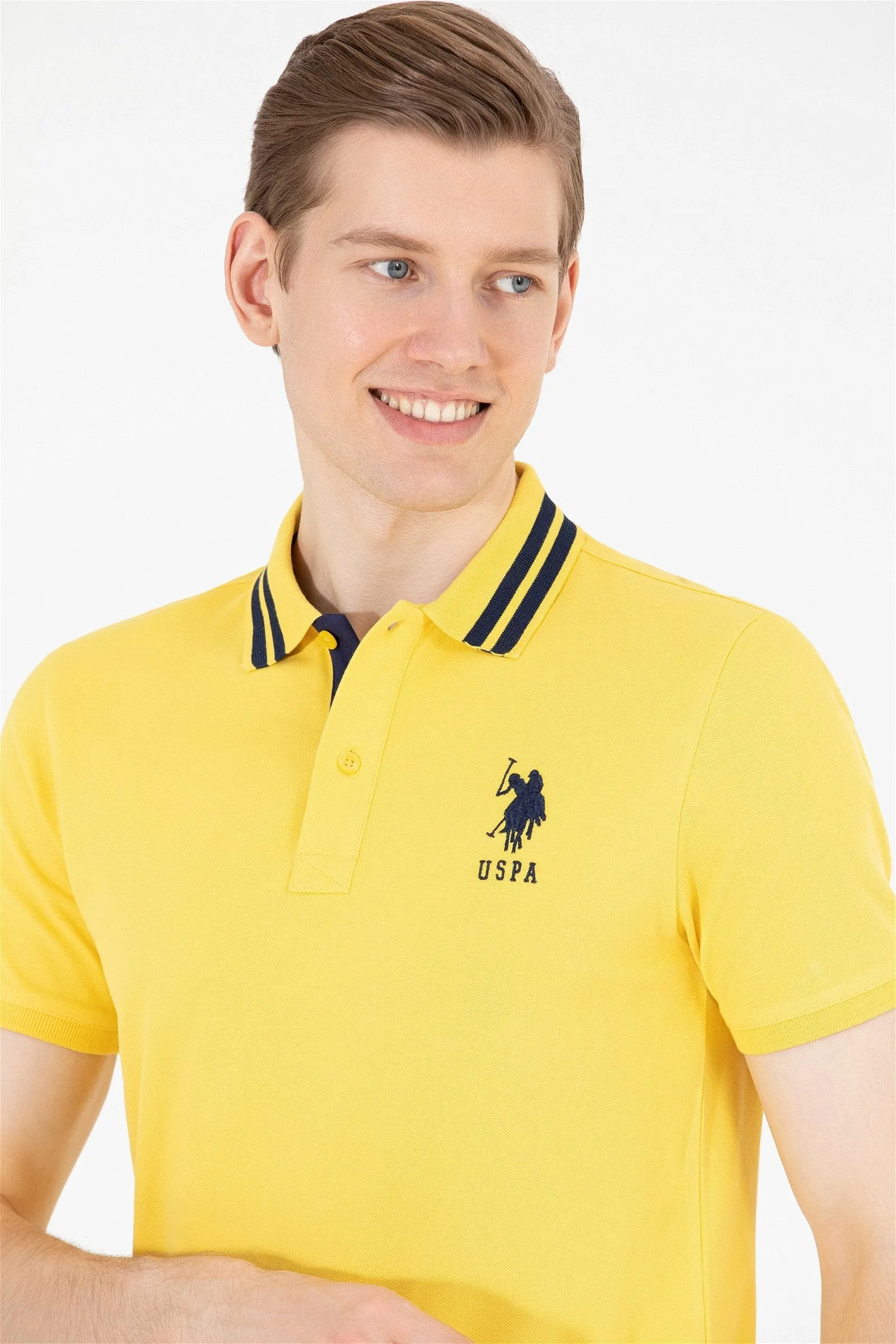 USPA Polo Shirt Men Amber VR094 USPOM199 Big Pony Logo Number 3 US Polo Assn.