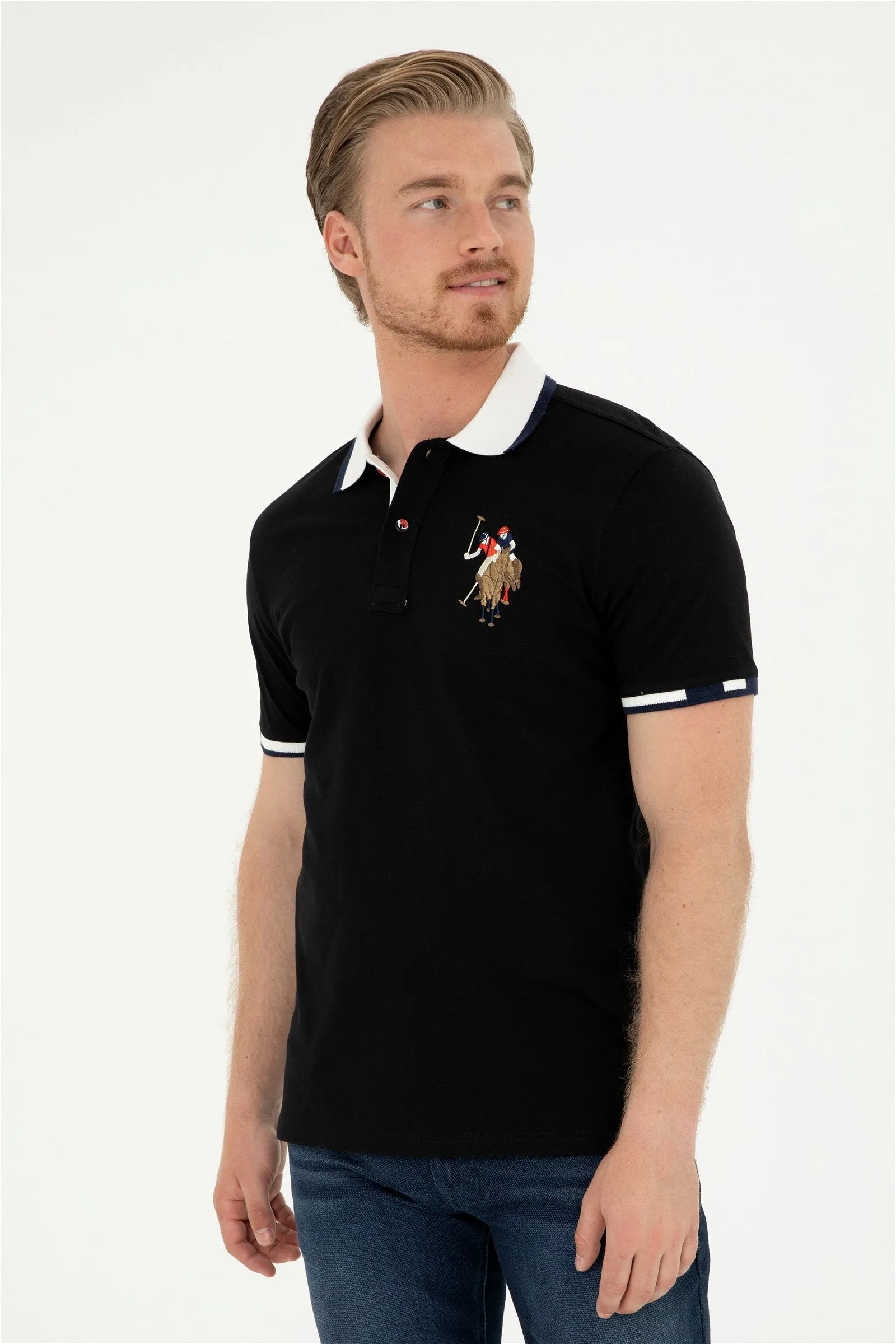 USPA Polo Shirt Men Black VR046 USPOM222 BP MCH US Polo Assn.