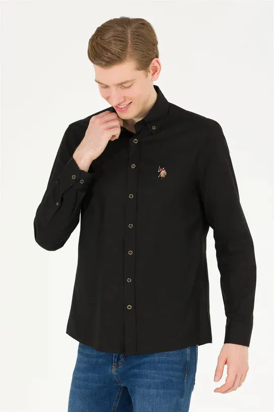 USPA Shirt Men Black VR046 USPSH290 Slim US Polo Assn.