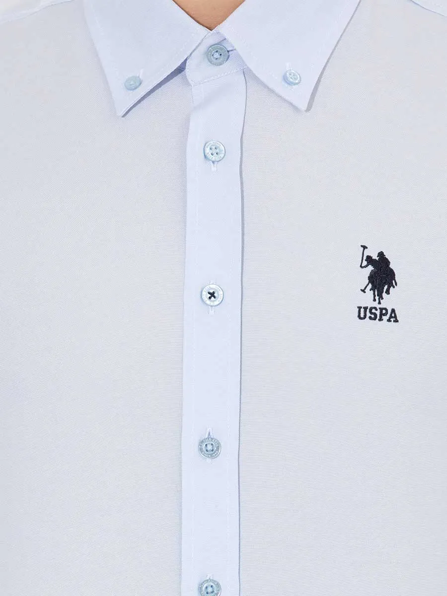 USPA Shirt Men Light Blue VR003 USPSH275 Regular Fit US Polo Assn.