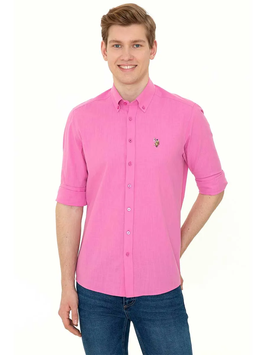 USPA Shirt Men Pink VR041 USPSH227 Regular Multi Color Horse U.S. Polo Assn.