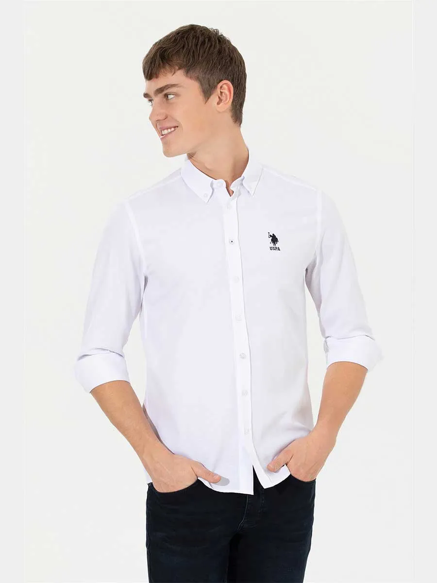 USPA Shirt Men White VR013 USPSH263 Regular Fit US Polo Assn.