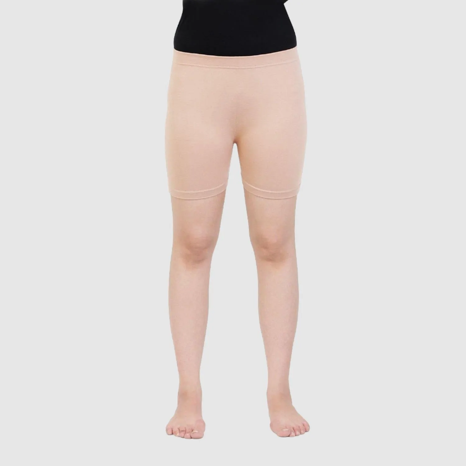 Women Plain Seamless Cycling Shorts - Skin