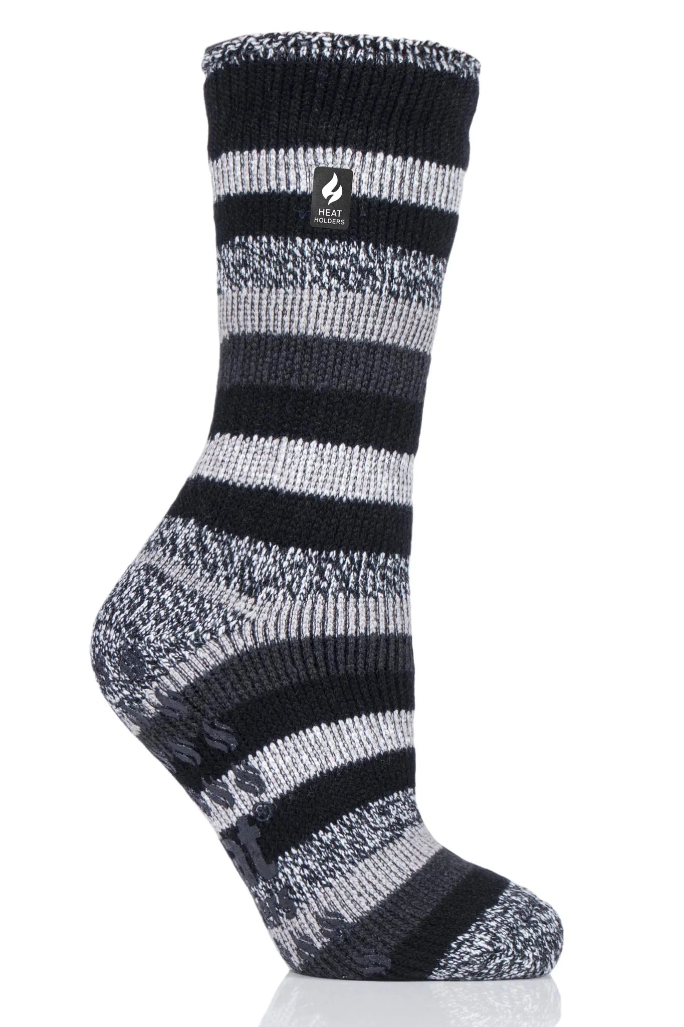 Women's Petunia Stripe Crew Slipper Socks